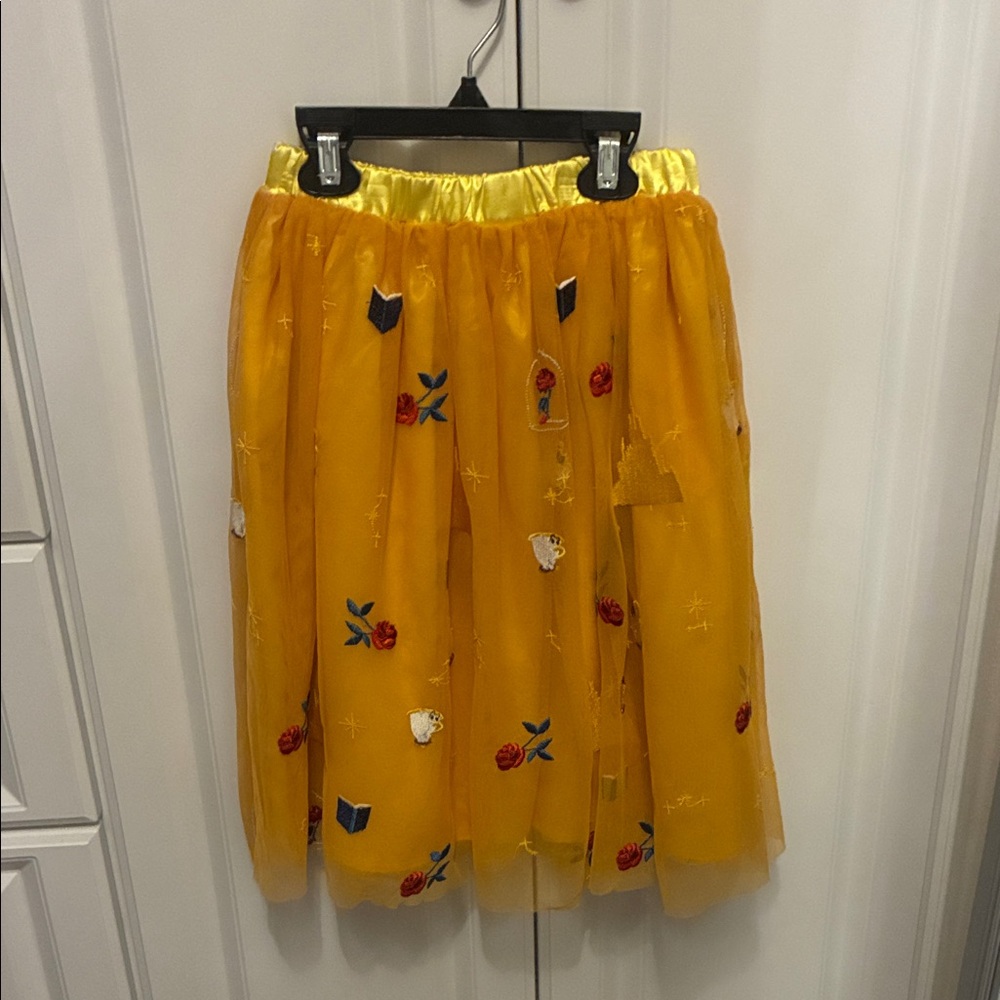 Hanna Andersson Yellow Embroidered Tulle Skirt